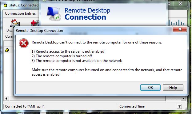 remote desktop through vpn